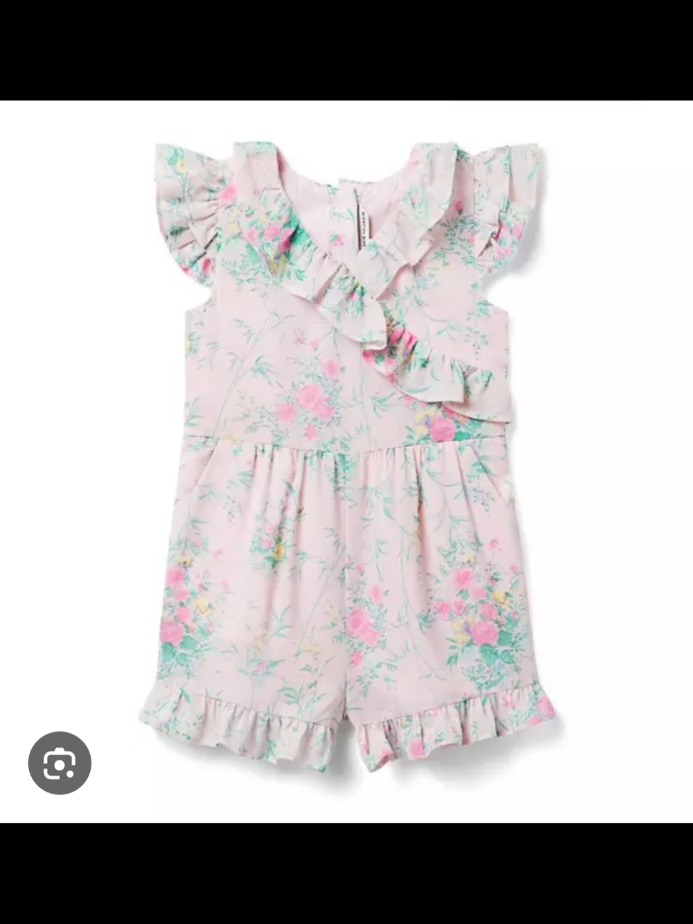 Janie and Jack Pink Floral Ruffle Romper, 12